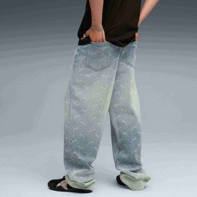 A$AP ROCKY x PUMA Męskie jeansy z monogramem laserowym A$AP ROCKY x PUMA Męskie jeansy z monogramem laserowym