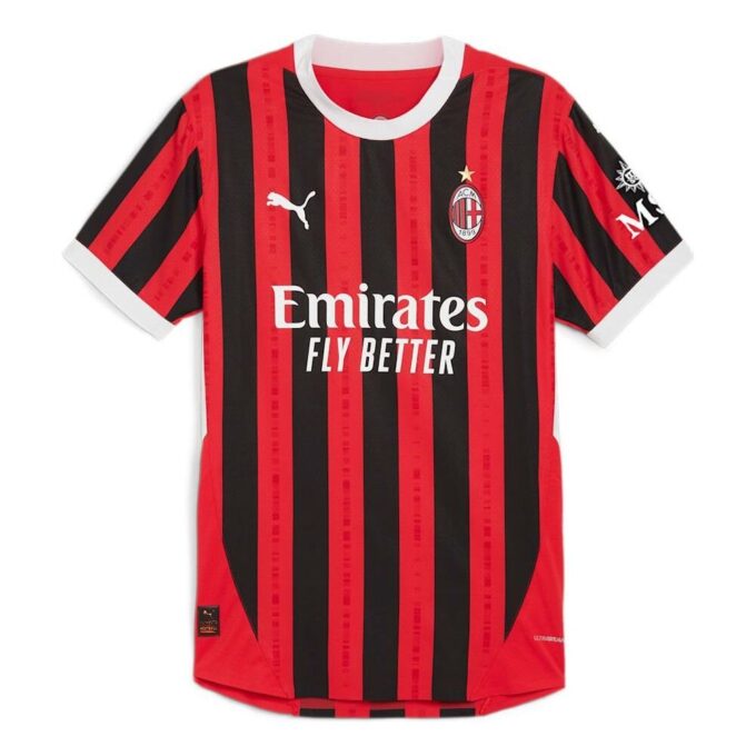 Autentyczna domowa koszulka piłkarska AC Milan 24/25 „Czerwono-czarna”
