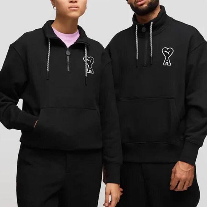 Bluza PUMA x Ami Half Zip w kolorze czarnym