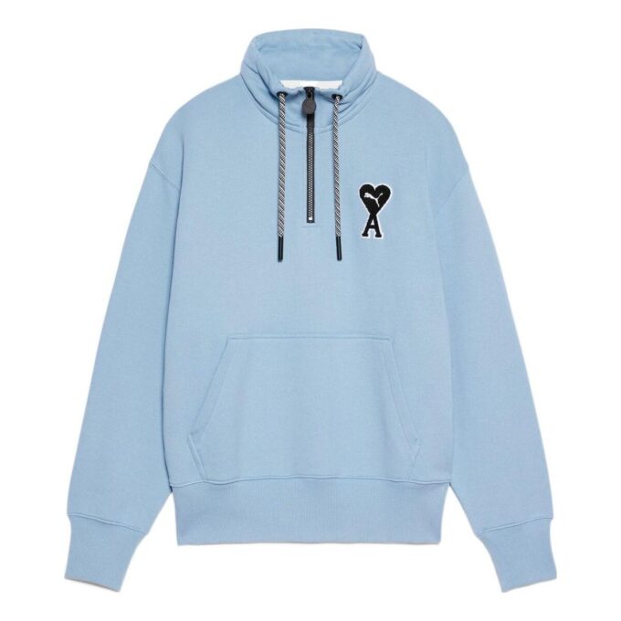 Bluza PUMA x Ami Half Zip w kolorze niebieskim