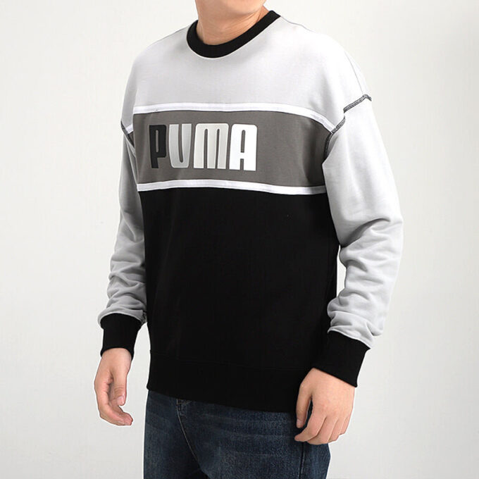 Bluza retro o regularnym kroju „Czarno-biało-szara”