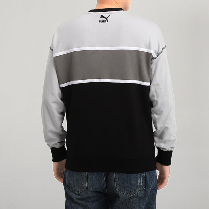 Bluza retro o regularnym kroju „Czarno-biało-szara”