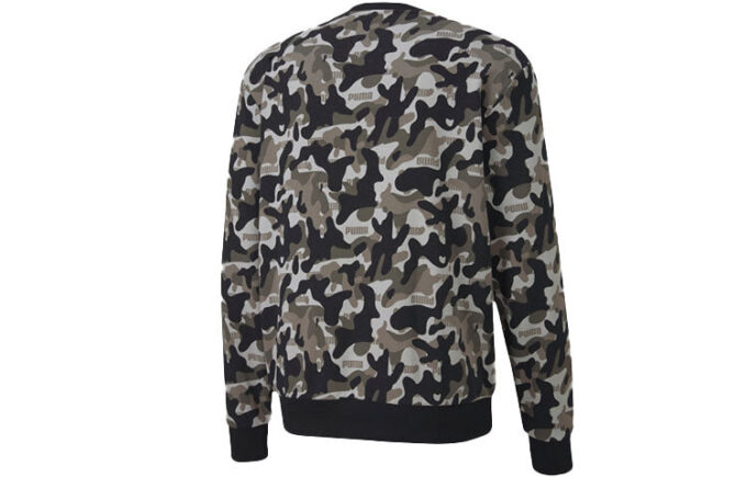 Bluza z długim rękawem i okrągłym dekoltem w kolorze „Black Camo”