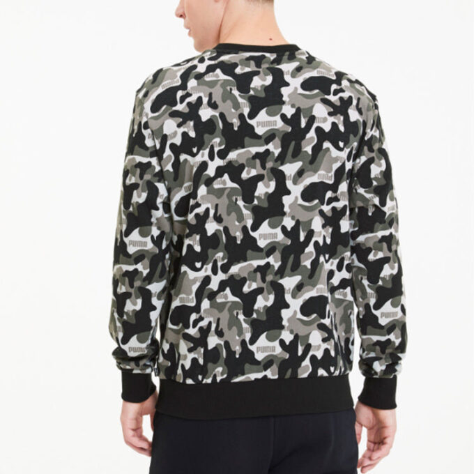 Bluza z długim rękawem i okrągłym dekoltem w kolorze „Black Camo”