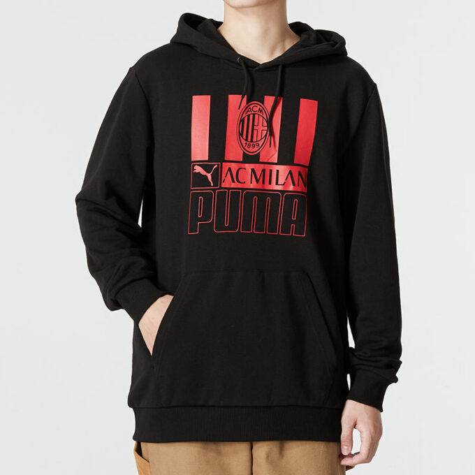 Bluza z kapturem AC Milan Football w kolorze czarnym „Czarny”