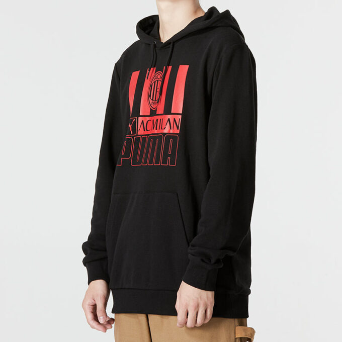 Bluza z kapturem AC Milan Football w kolorze czarnym „Czarny”
