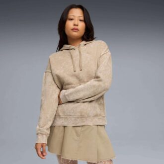 Bluza z kapturem damska Elevated Essentials Acid Wash z polaru