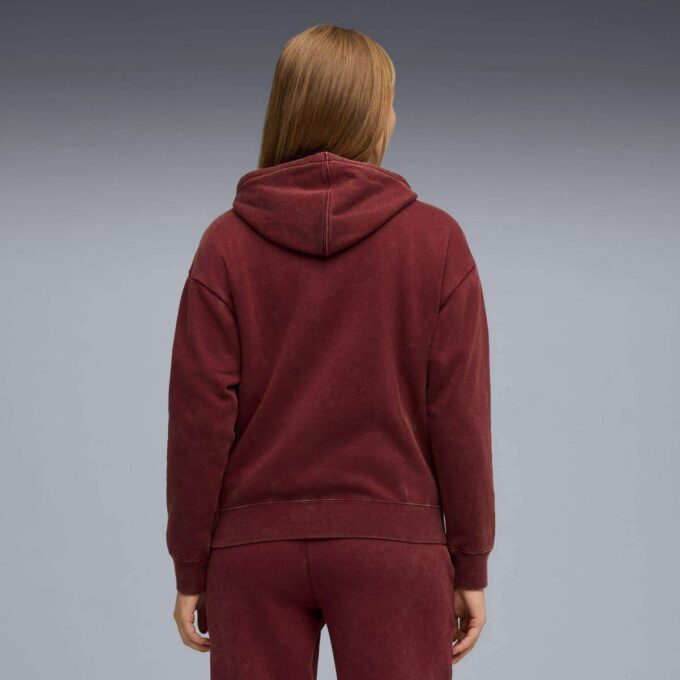 Bluza z kapturem damska Elevated Essentials Acid Wash z polaru