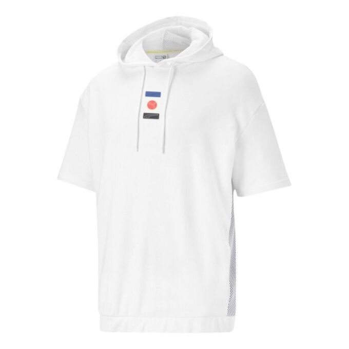 Bluza z kapturem Decor 8 z krótkim rękawem w kolorze biało-czerwono-niebieskim