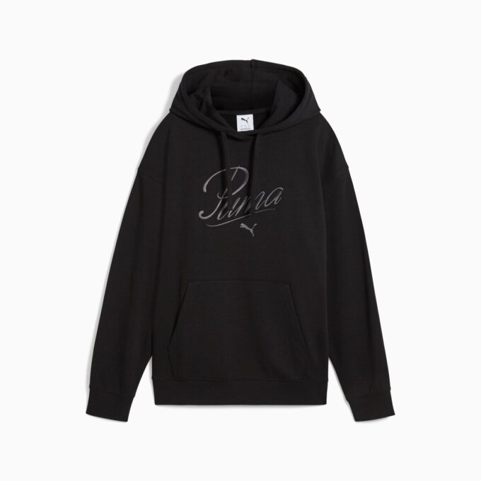 Bluza z kapturem Essentials Script dla kobiet o wygodnym kroju