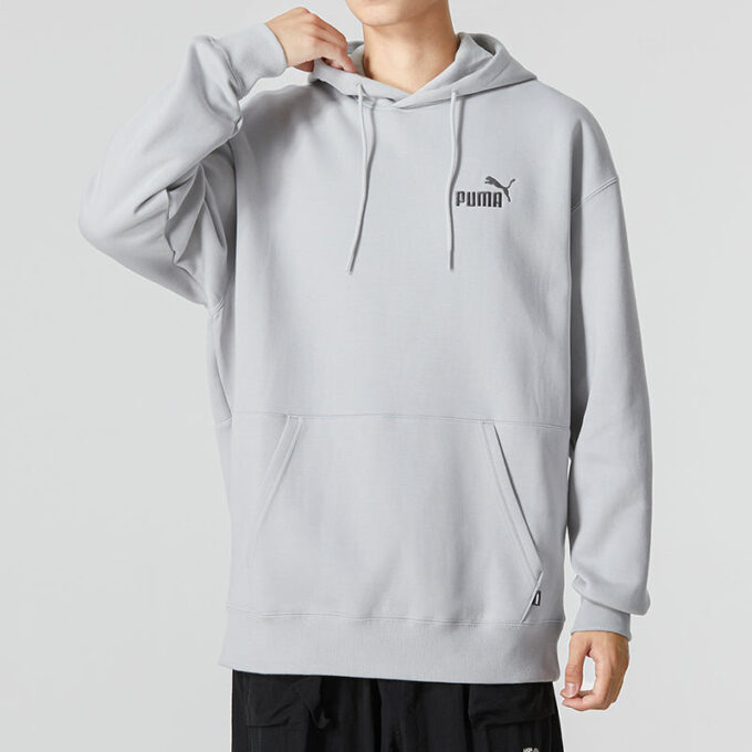 Bluza z kapturem i małym logo w kolorze szarym
