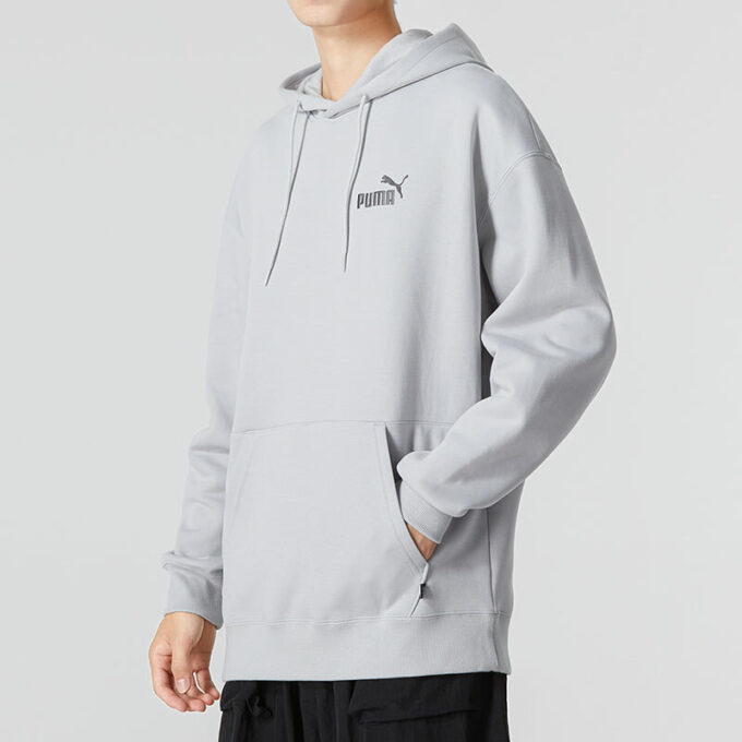 Bluza z kapturem i małym logo w kolorze szarym