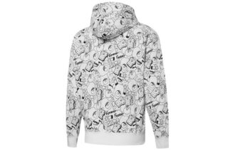 Bluza z kapturem i zamkiem błyskawicznym Club All Over Print w kolorze białym