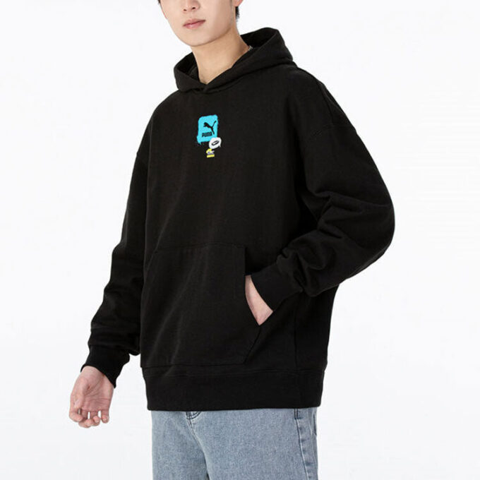 Bluza z kapturem Oversize Trend Graphic Logo „Czarna”