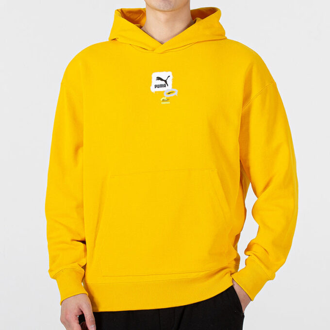 Bluza z kapturem Oversize Trend Graphic Logo w kolorze żółtym