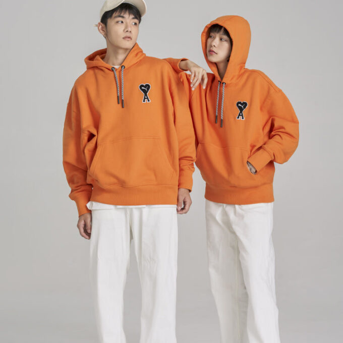 Bluza z kapturem PUMA x Ami „Pomarańczowa”