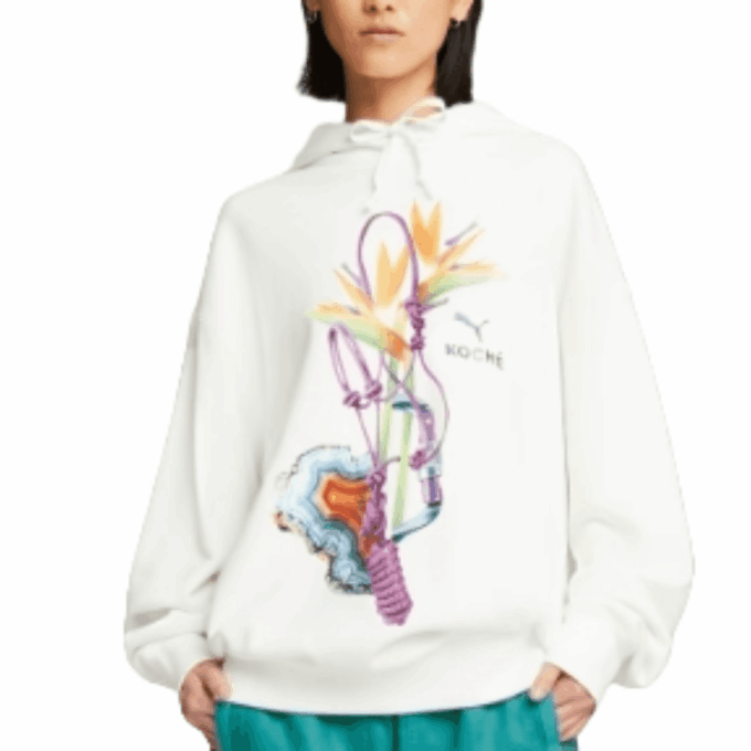 Bluza z kapturem PUMA x KOCH „Biała wielokolorowa”