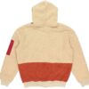 Bluza z kapturem Retro Block Sherpa z zamkiem błyskawicznym w kolorze beżowo-czerwono-zielonym