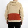 Bluza z kapturem Retro Block Sherpa z zamkiem błyskawicznym w kolorze beżowo-czerwono-zielonym