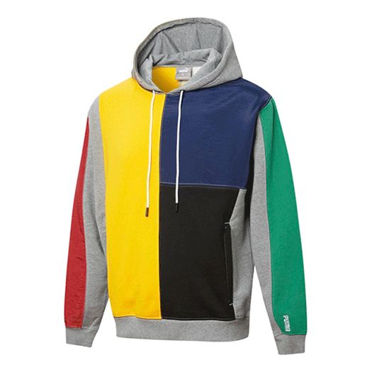 Bluza z kapturem Signature „Szary Żółty Zielony Czerwony”