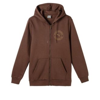 Bluza z kapturem Tonal Sportswear z logo i zamkiem błyskawicznym w kolorze brązowym