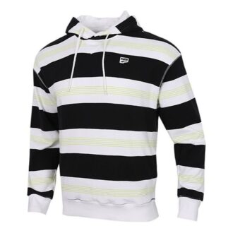 Bluza z kapturem w paski Downtown „Czarno-biało-zielona”