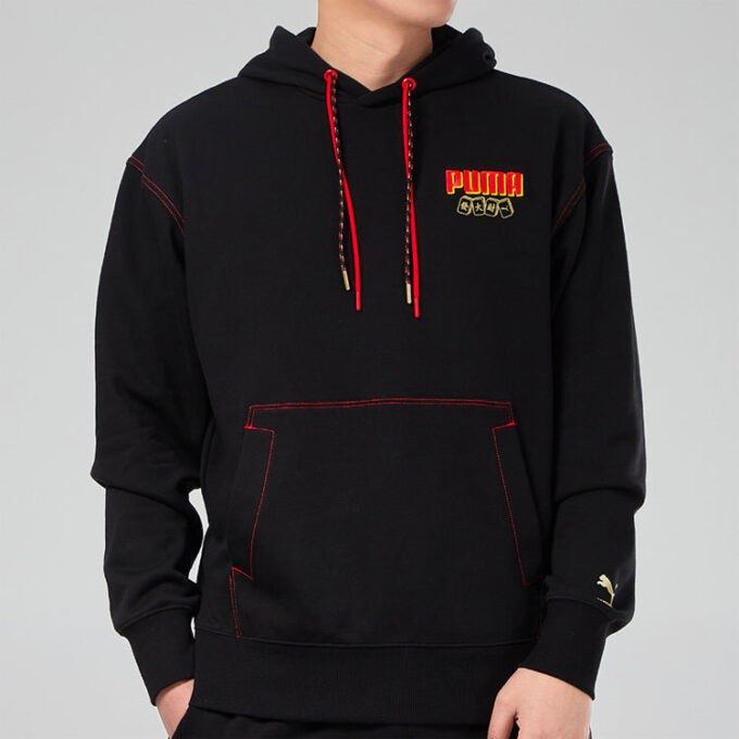 Bluza z kapturem YOTOX „Czarno-różowo-zielona”