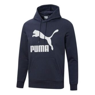 Bluza z kapturem z dużym logo „Granatowa”