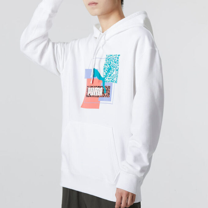 Bluza z kapturem z logo Brand Love TR w kolorze białym