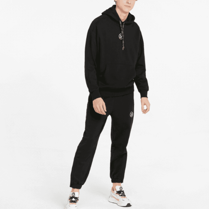 Bluza z kapturem z logo Circle „Czarna”