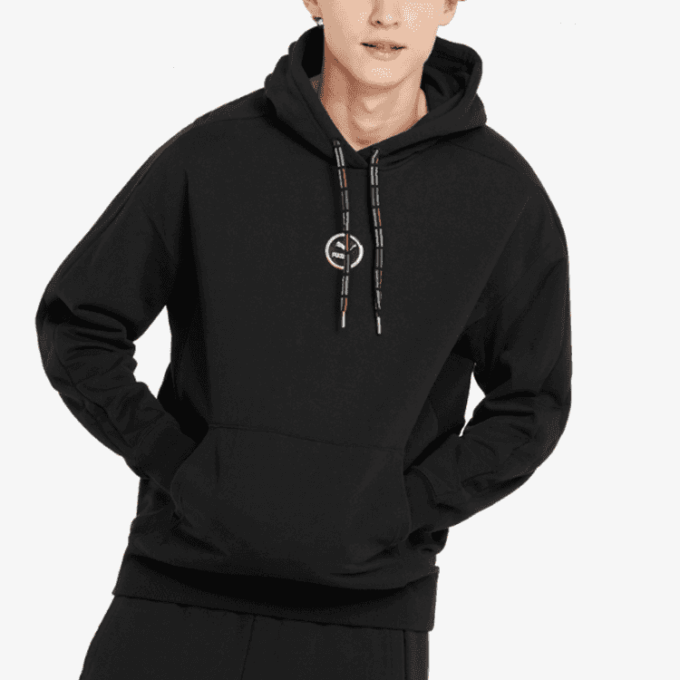 Bluza z kapturem z logo Circle „Czarna”