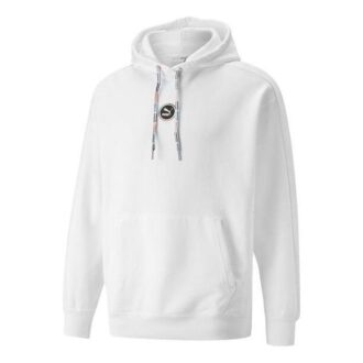 Bluza z kapturem z logo Circle w kolorze białym