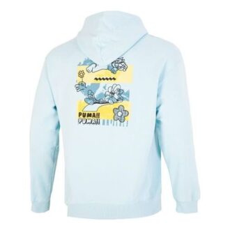 Bluza z kapturem z logo Downtown w kolorze niebieskim