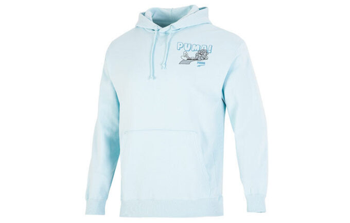 Bluza z kapturem z logo Downtown w kolorze niebieskim