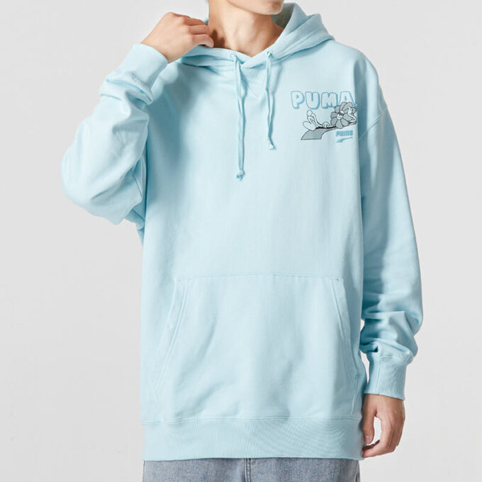 Bluza z kapturem z logo Downtown w kolorze niebieskim