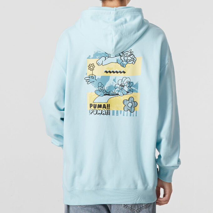 Bluza z kapturem z logo Downtown w kolorze niebieskim