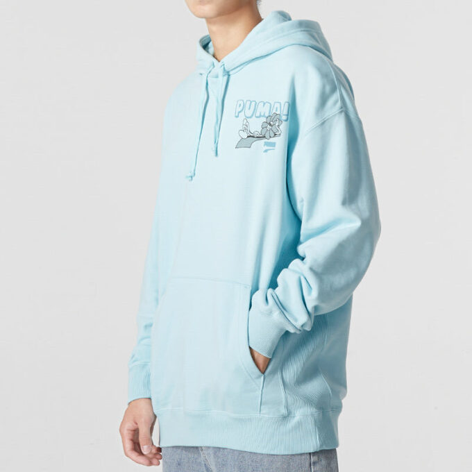 Bluza z kapturem z logo Downtown w kolorze niebieskim