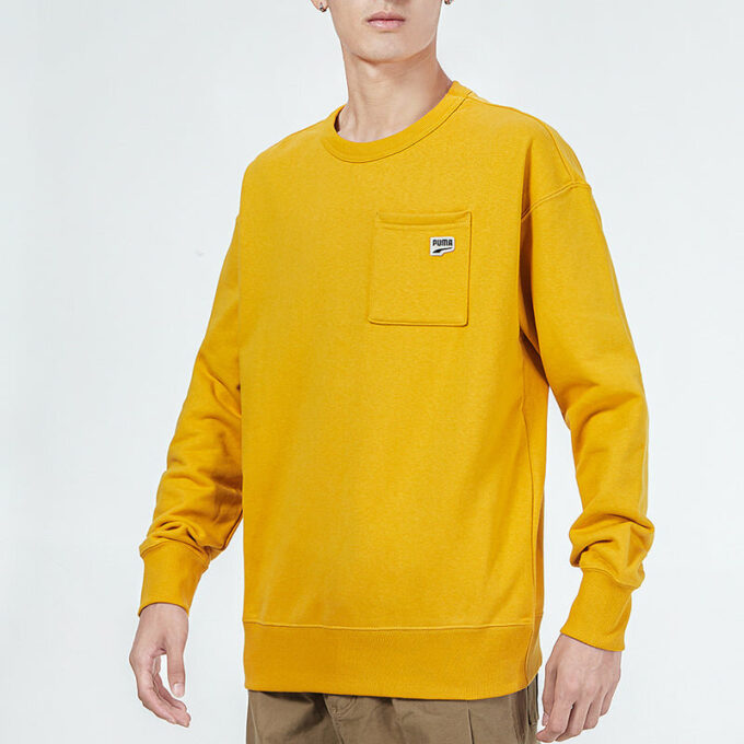 Bluza z kieszonką i małym logo „Żółta”