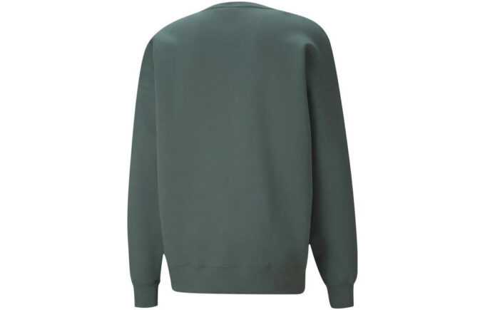 Bluza z okrągłym dekoltem i małym logo w kolorze zielonym