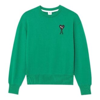 Bluza z okrągłym dekoltem PUMA x Ami w kolorze zielonym Bluza z okrągłym dekoltem PUMA x Ami w kolorze zielonym