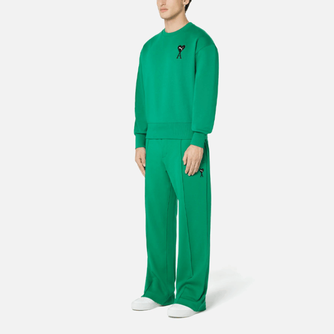Bluza z okrągłym dekoltem PUMA x Ami w kolorze zielonym