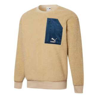 Bluza z okrągłym dekoltem Retro Sherpa w kolorze brązowym Bluza z okrągłym dekoltem Retro Sherpa w kolorze brązowym