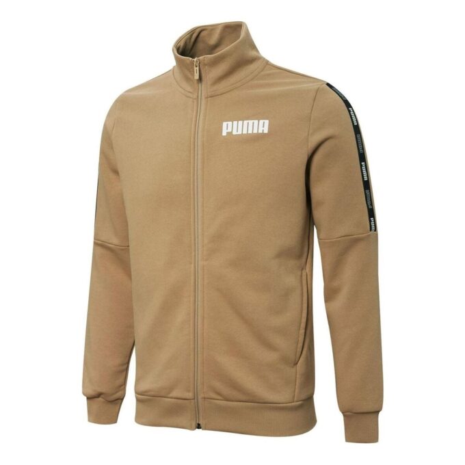 Bluza z zamkiem błyskawicznym z taśmy French Terry w kolorze brązowym