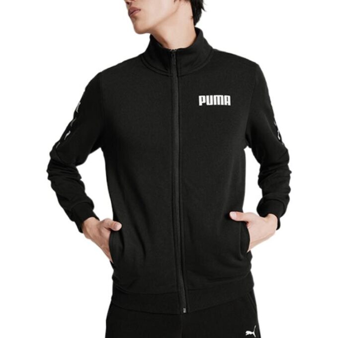 Bluza z zamkiem błyskawicznym z tkaniny French Terry w kolorze czarnym