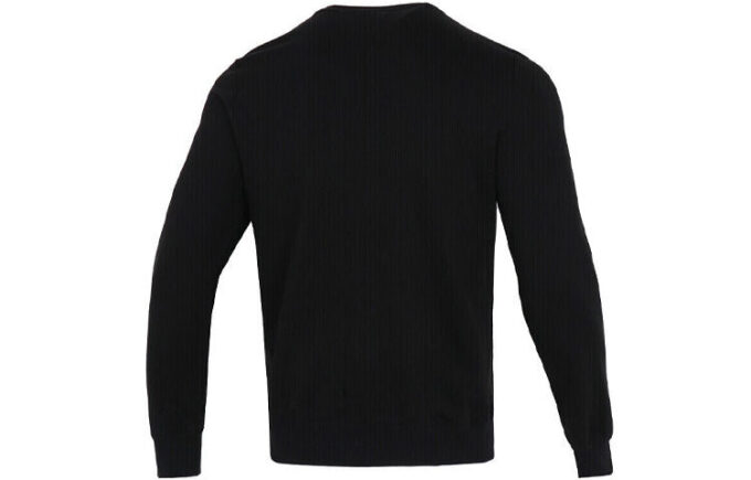 Brązujący, sportowy sweter z okrągłym dekoltem i logo w kolorze czarnym