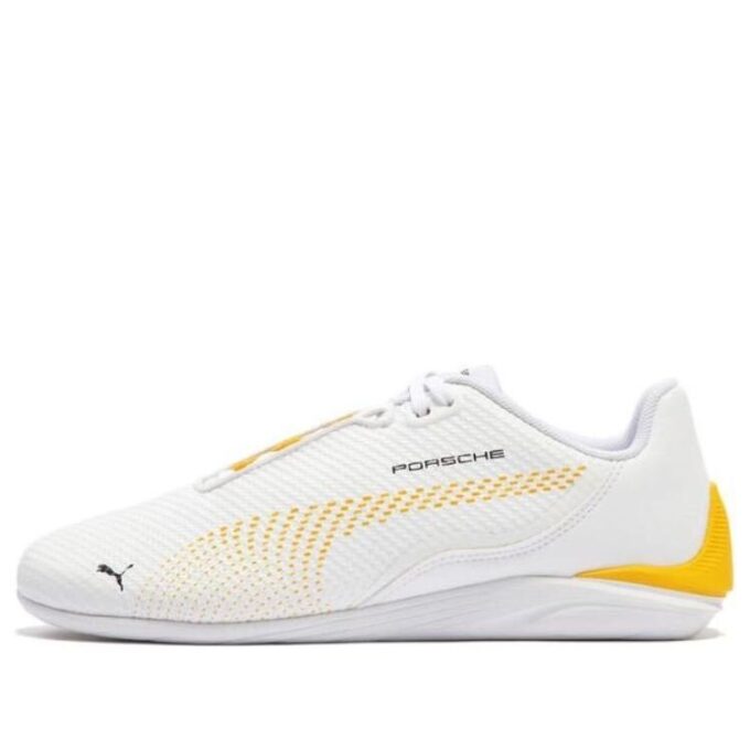 Buty do jazdy Porsche Legacy Drift Cat Decima w kolorze biało-żółtym