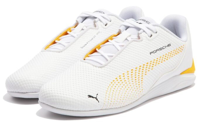 Buty do jazdy Porsche Legacy Drift Cat Decima w kolorze biało-żółtym