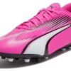 Buty piłkarskie Ultra Play MG w kolorze różowo-białym i czarnym