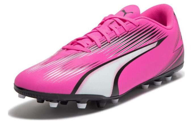 Buty piłkarskie Ultra Play MG w kolorze różowo-białym i czarnym