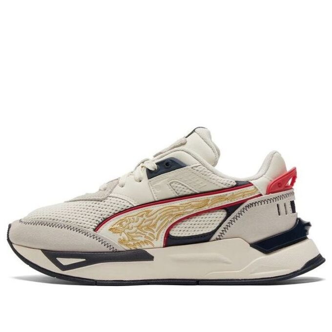 Buty sportowe casualowe „kremowo-czarno-czerwone”
